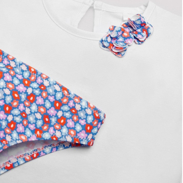 Ysabel Mora Beachwear Completo Bambina Costume Slip E Maglietta - 97077