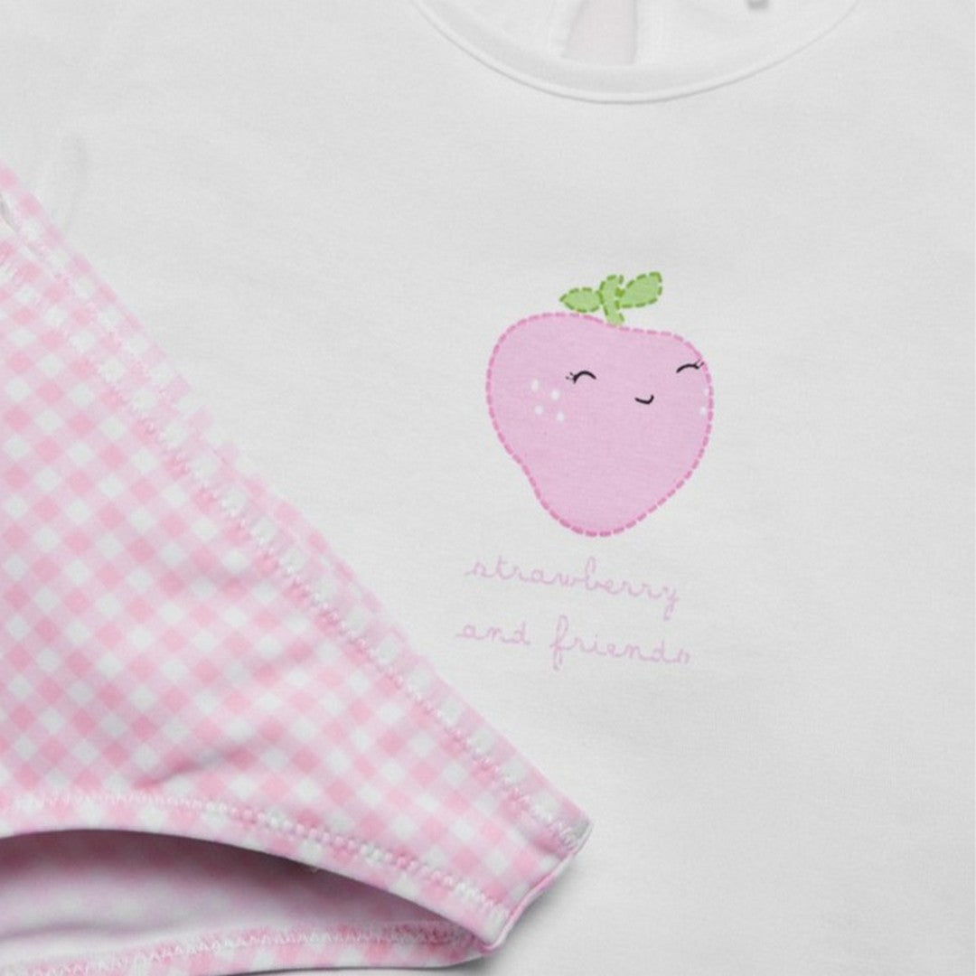 Ysabel Mora Beachwear Completo Bambina Costume Slip E Maglietta - 97079