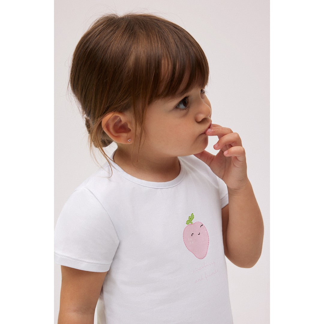 Ysabel Mora Beachwear Completo Bambina Costume Slip E Maglietta - 97079