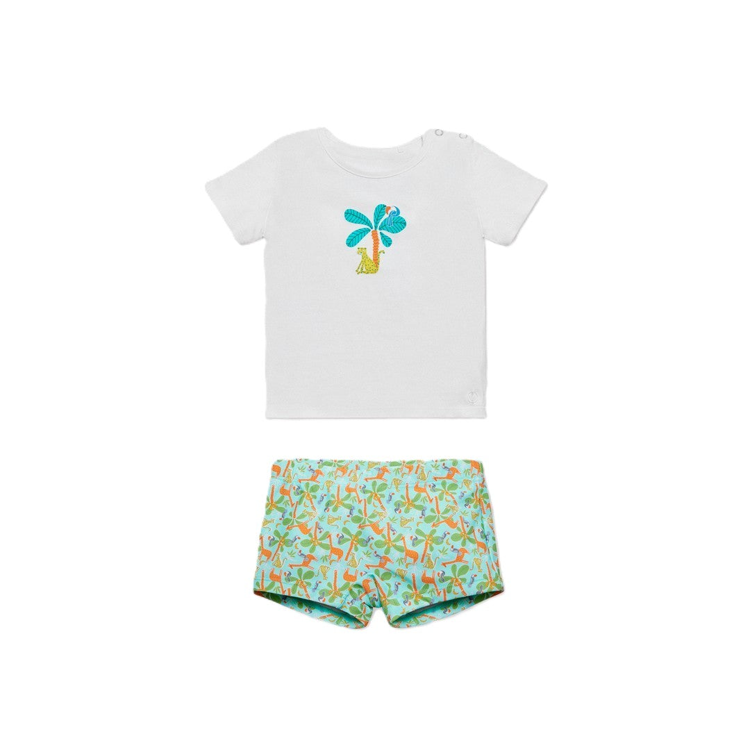 Ysabel Mora Beachwear Completo Bambino Costume Boxer E Maglietta - 97080