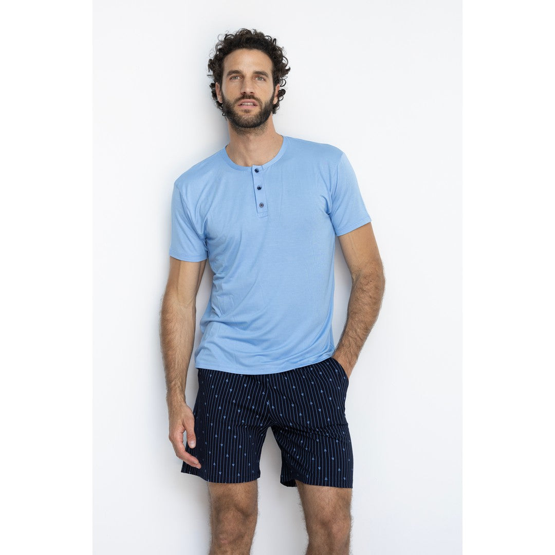 Armata di mare Pigiama uomo manica corta con pantaloncino stampato -2455