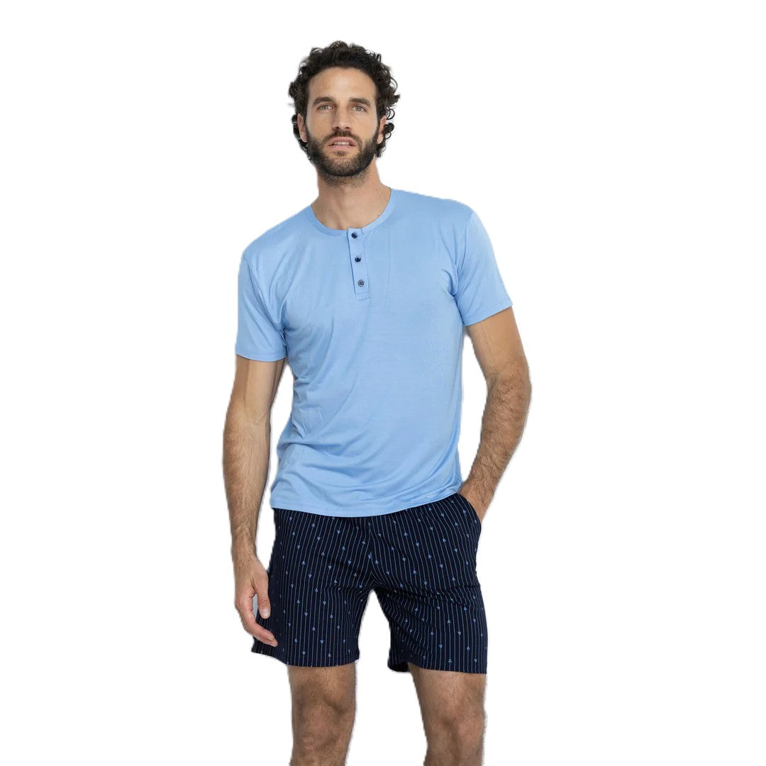 Armata di mare Pigiama uomo manica corta con pantaloncino stampato -2455
