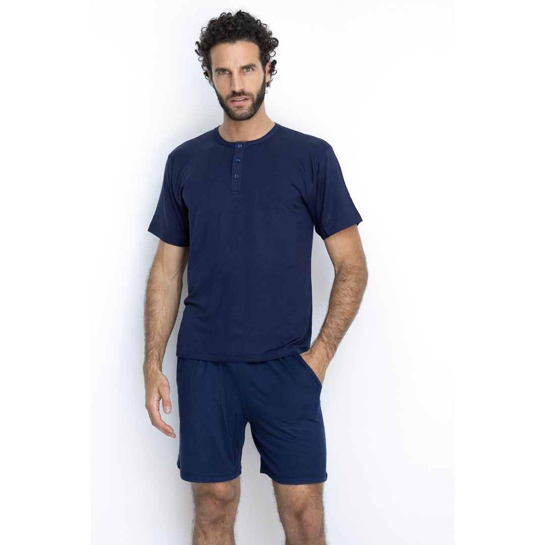Armata di mare Pigiama uomo tinta unita manica corta con pantaloncino - 2448