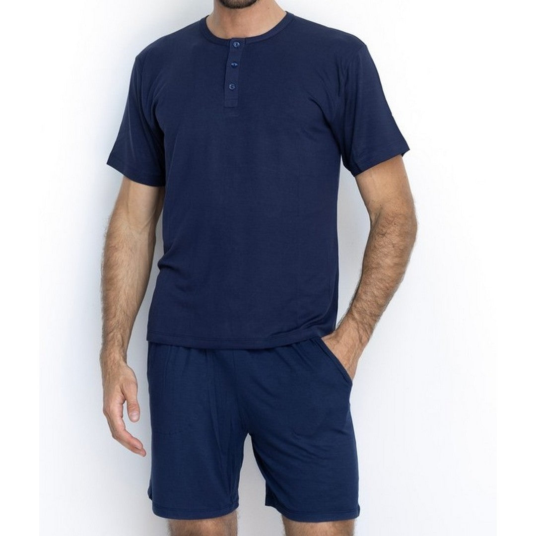 Armata di mare Pigiama uomo tinta unita manica corta con pantaloncino - 2448