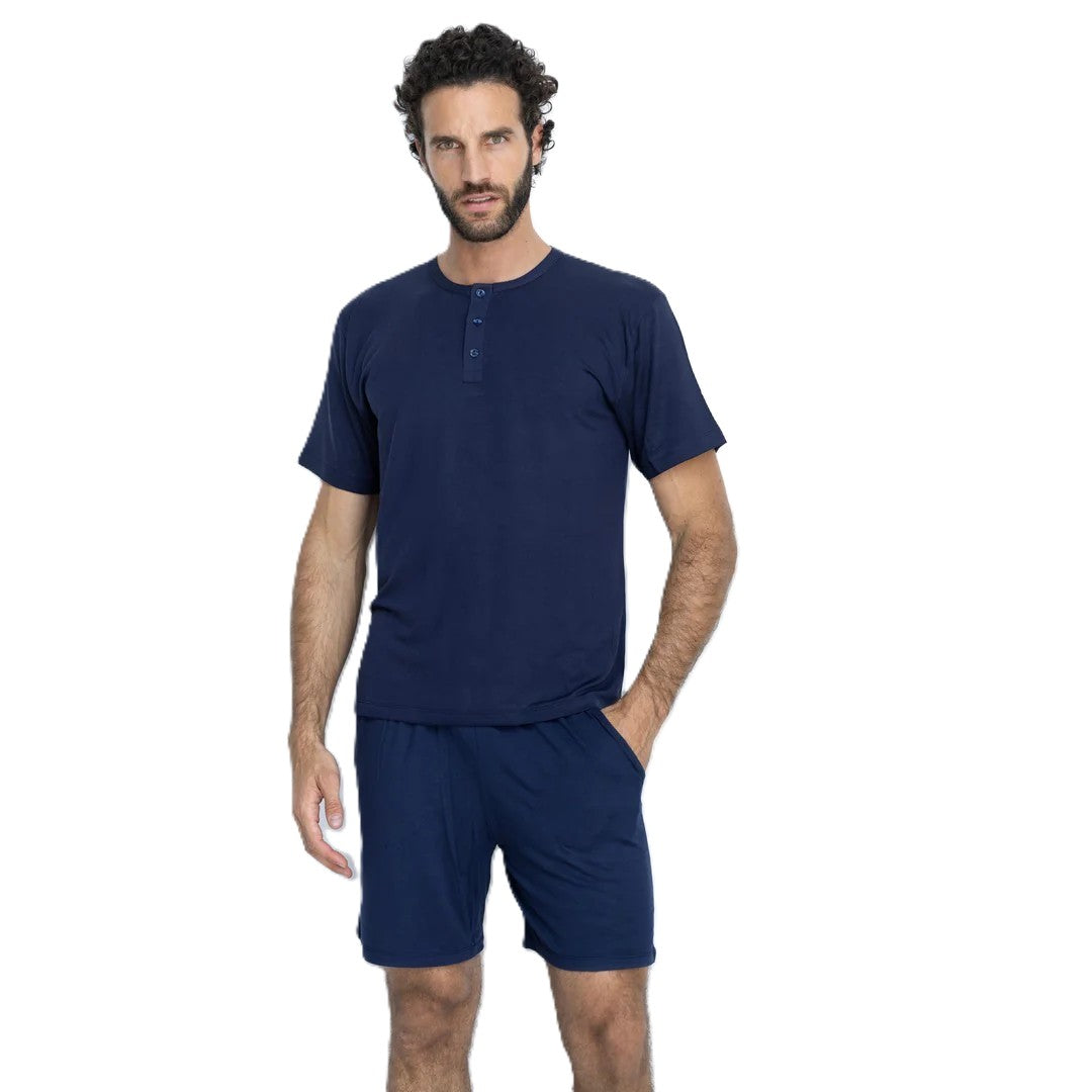 Armata di mare Pigiama uomo tinta unita manica corta con pantaloncino - 2448