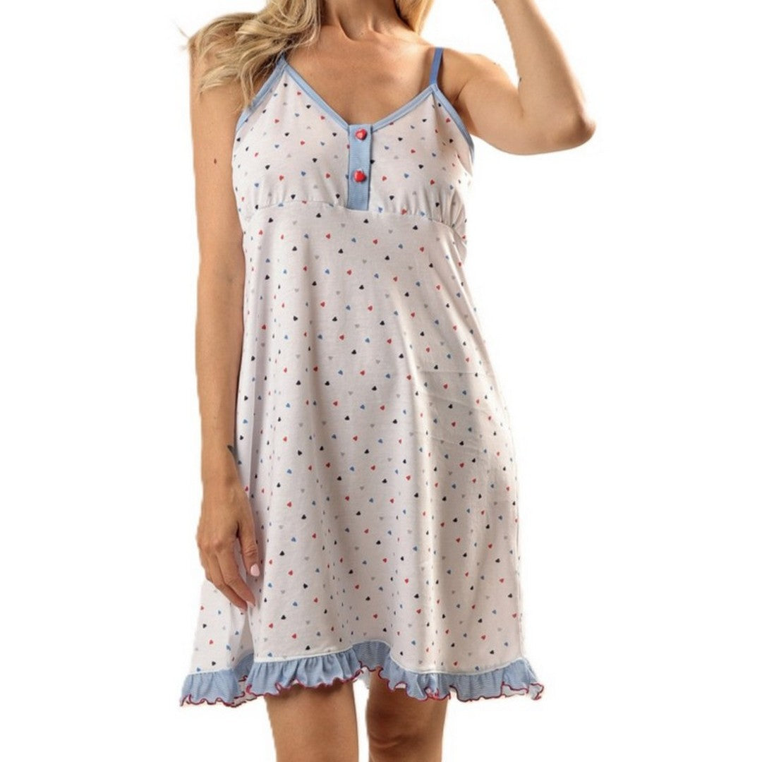 Gary camicia da notte donna spallina in cotone - Z55157