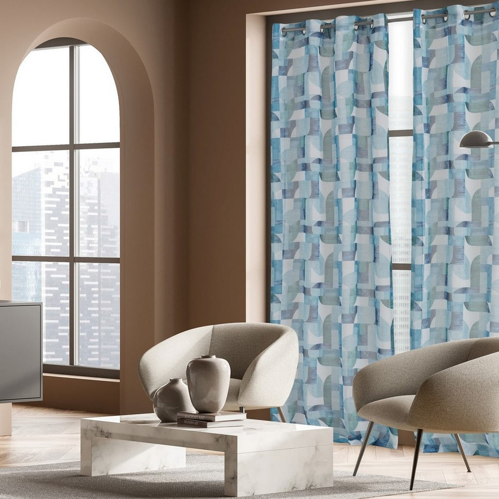 Linea Oro Pannello Tendaggio Singolo Semitrasparente - 140x280 Cm, Colore Bianco - Tenda Per Interni