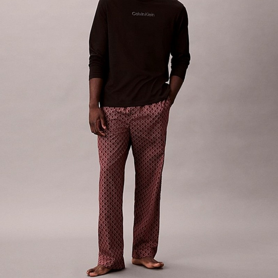 Calvin Klein Set Pigiama Uomo Manica Lunga E Pantaloni In Popeline Di Cotone