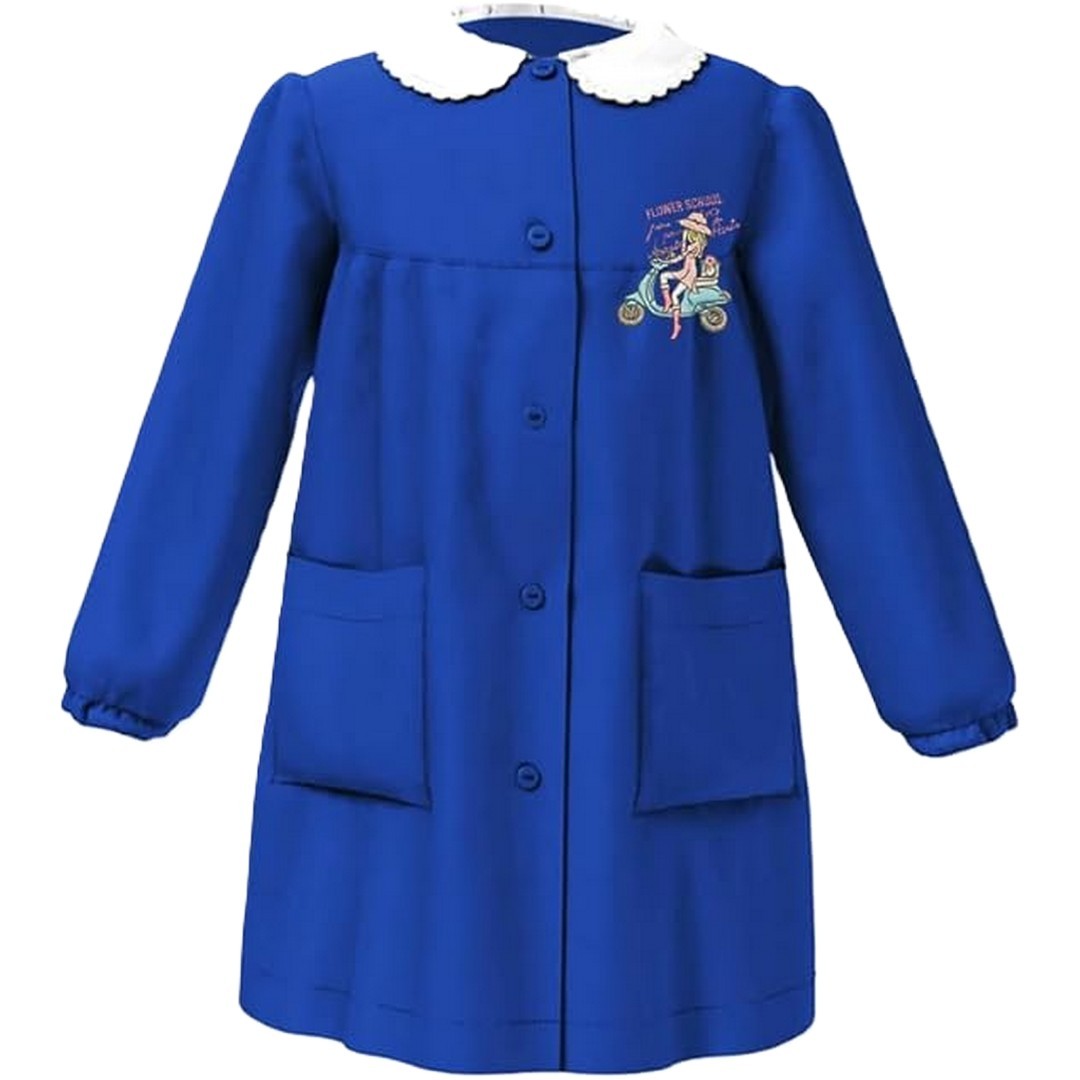 Ambrosino Grembiule Scuola Bambina Bluette Con Bottoni