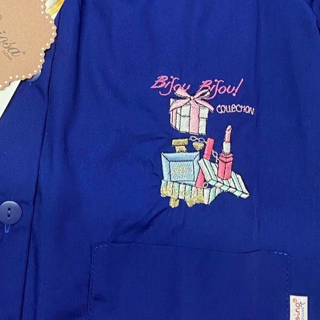 Ambrosino Grembiule Scuola Bambina Bluette Con Bottoni