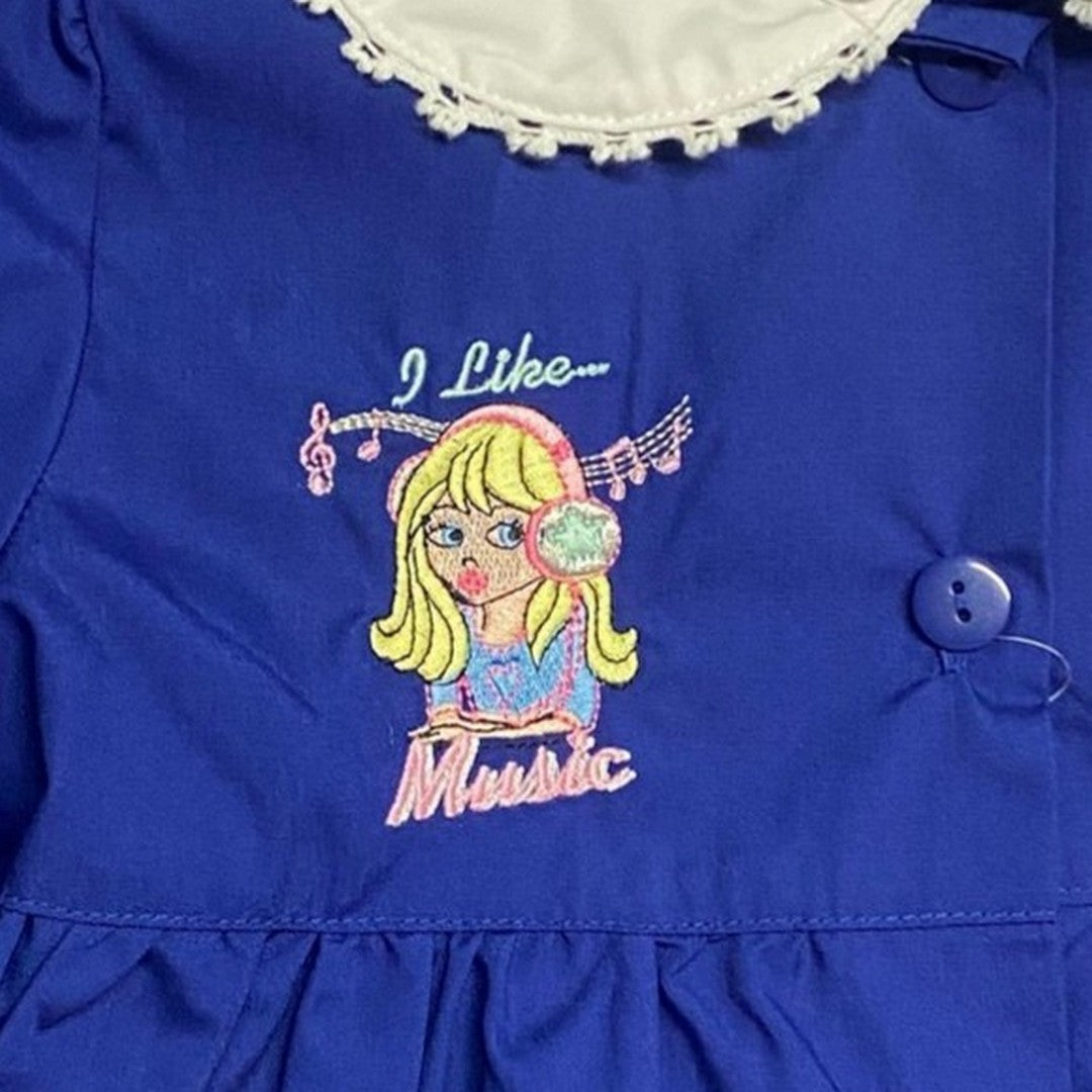 Ambrosino Grembiule Scuola Bambina Bluette Con Bottoni
