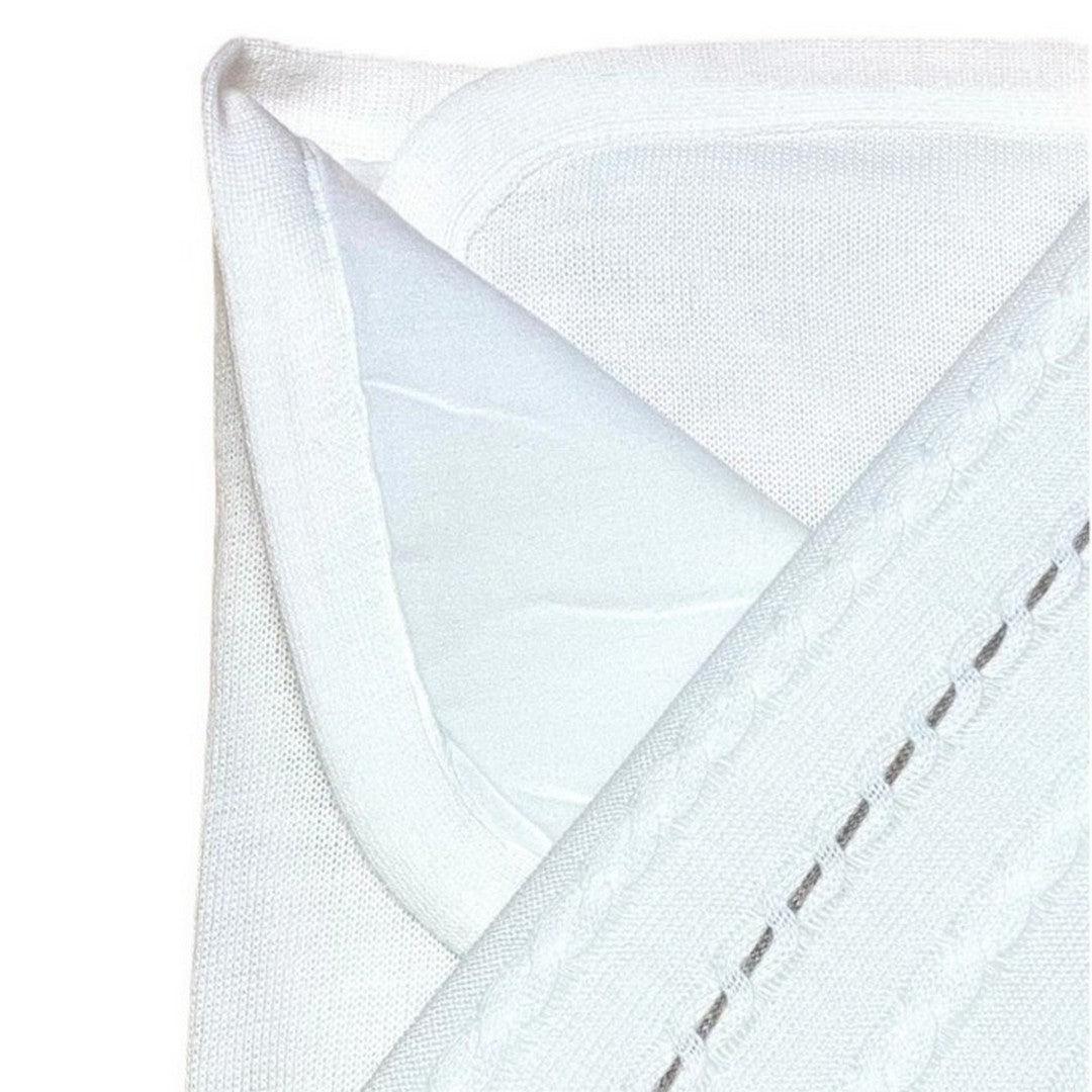 La Margherita Copertina in lana con Treccine Made in Italy