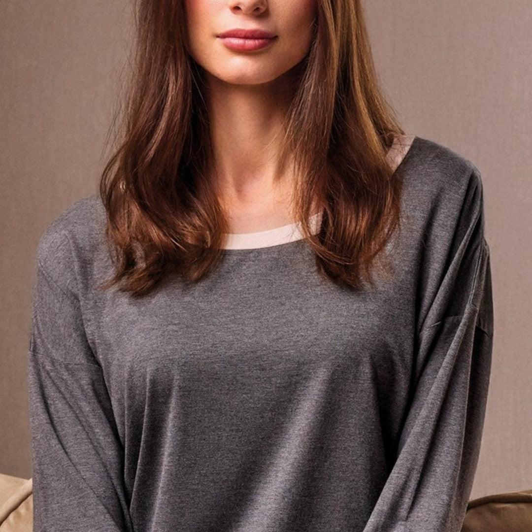 Lormar Pigiama donna in viscosa pesante girocollo