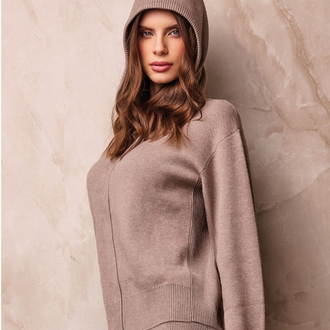 Lormar Tuta Donna con cappuccio full zip e Pantalone Palazzo