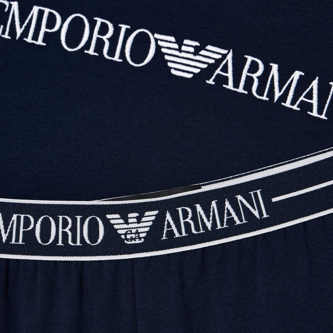 Emporio Armani Pigiama Donna Banda Logata Blu EW001903-AF10881-UB101