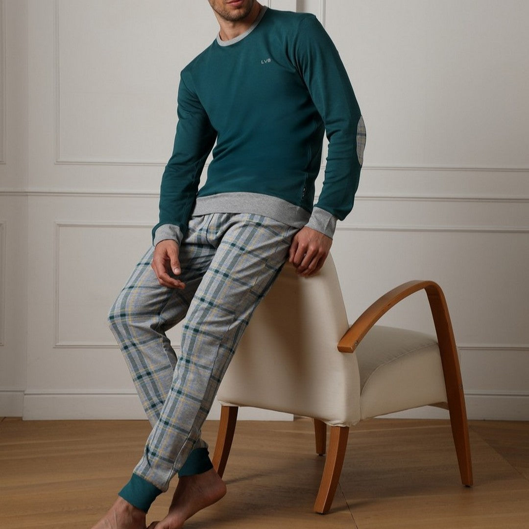 Lovable Pigiama Uomo Girocollo Lungo Caldo Cotone - 9L0EA