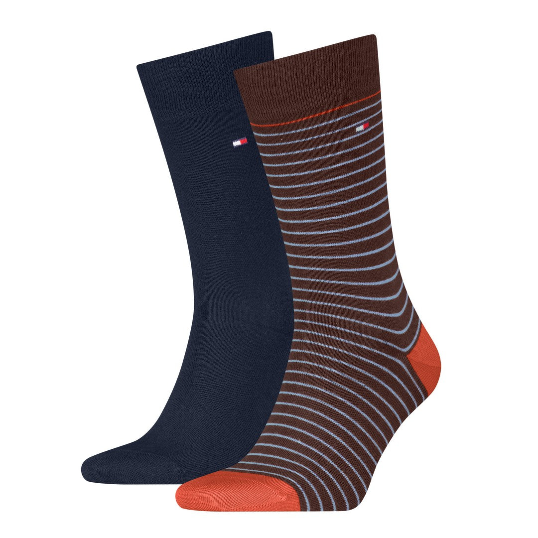 Tommy Hilfiger Uomo 2P Calze Eleganti Small Stripe 100001496 051