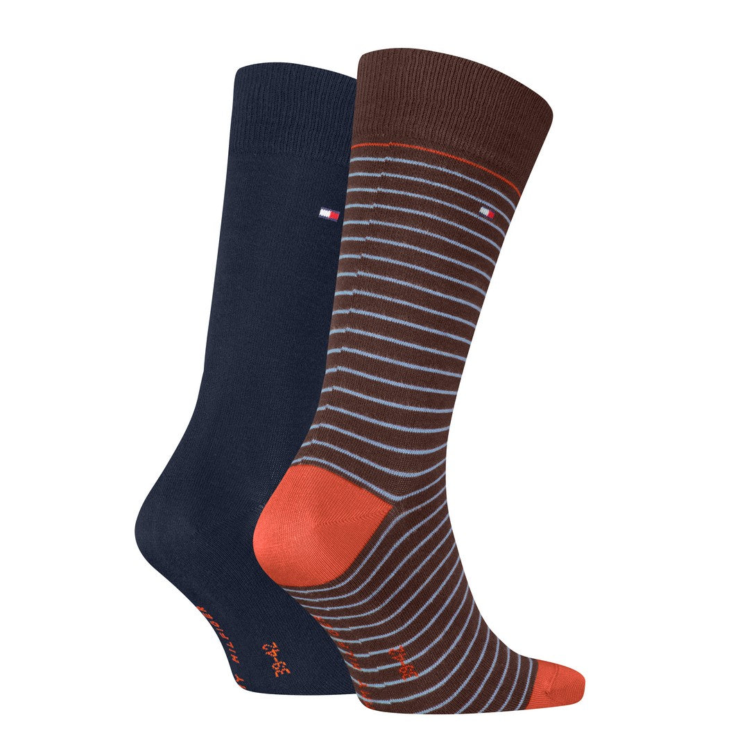 Tommy Hilfiger Uomo 2P Calze Eleganti Small Stripe 100001496 051