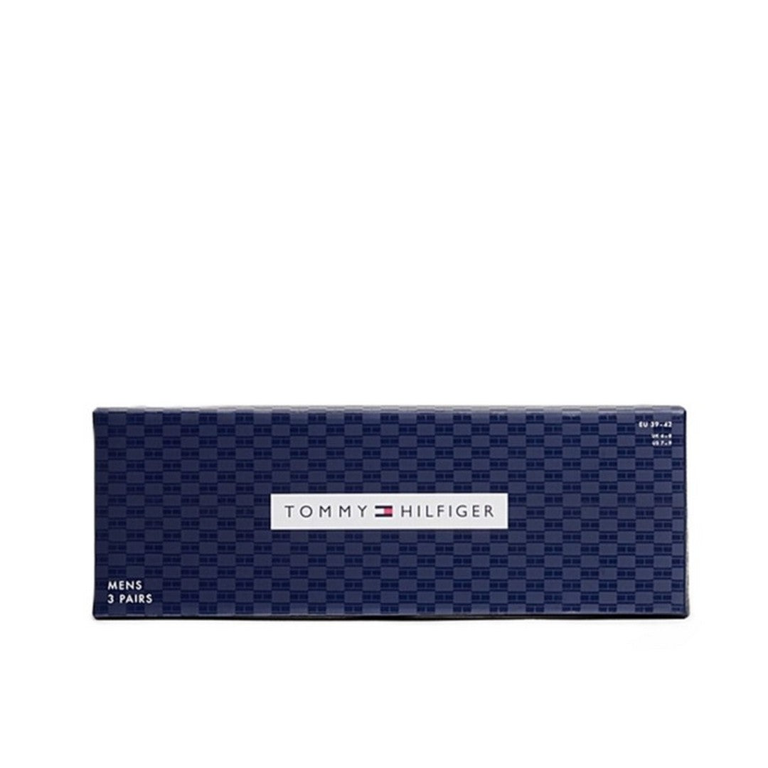 Tommy Hilfiger Uomo Calze Corte Fantasia Rigata 3P Giftbox Blu 701235376 001