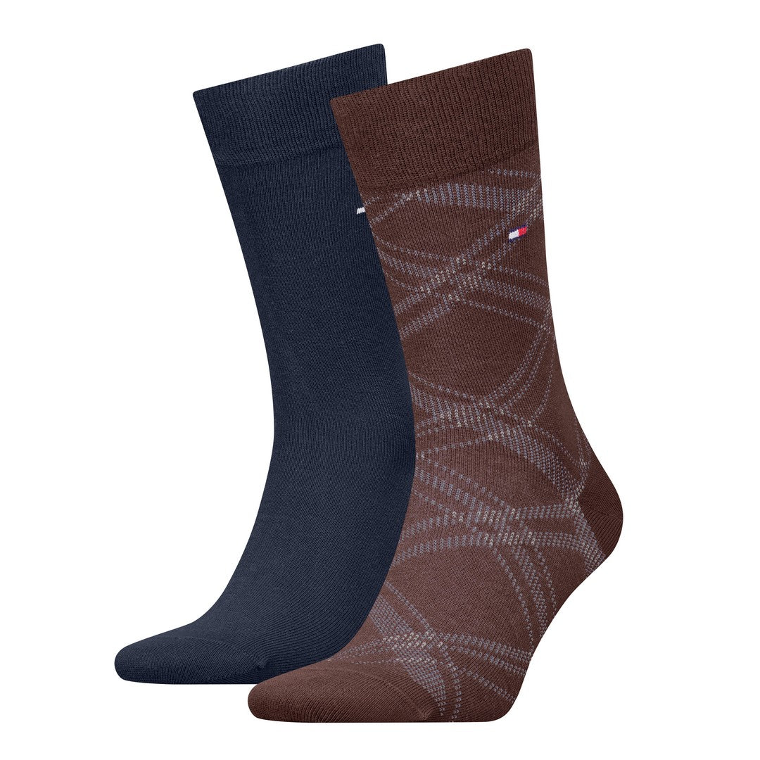 Tommy Hilfiger Uomo 2P Calze Eleganti Check 701236310 002