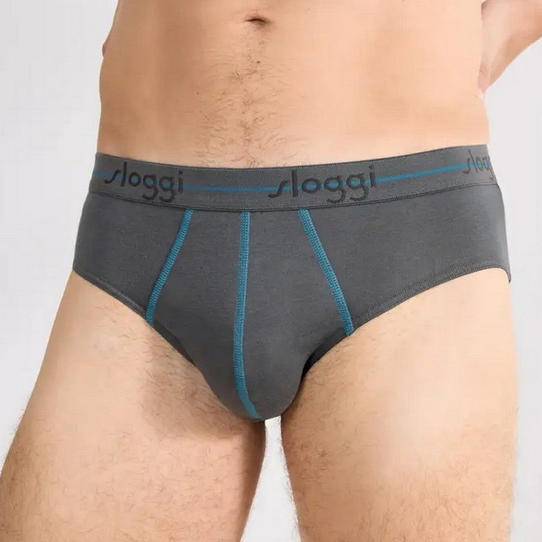 Sloggi Uomo 2P Slip Start Midi M003 Grigio/Blu