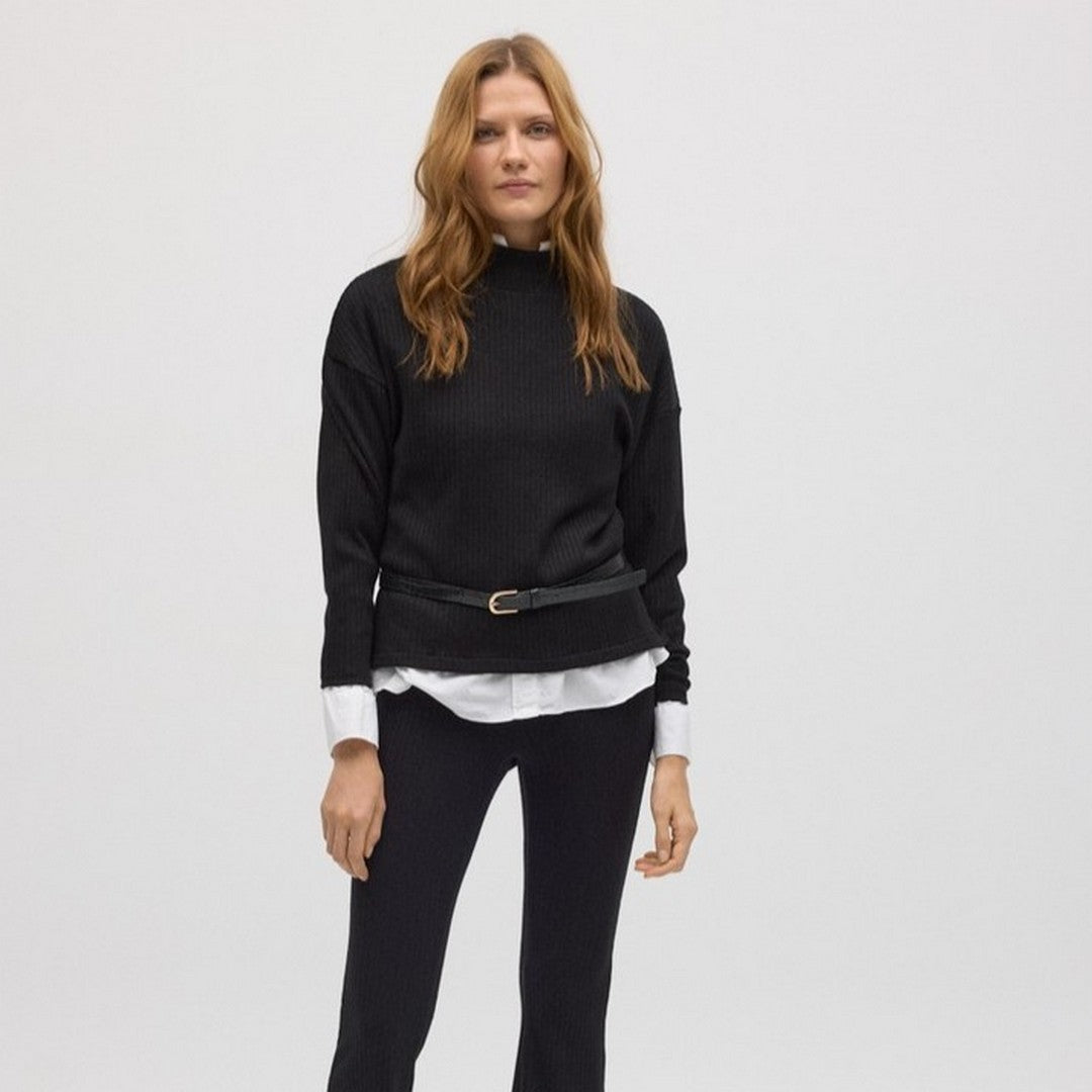 Ysabel Mora Donna Maglia a Coste Black - 70679