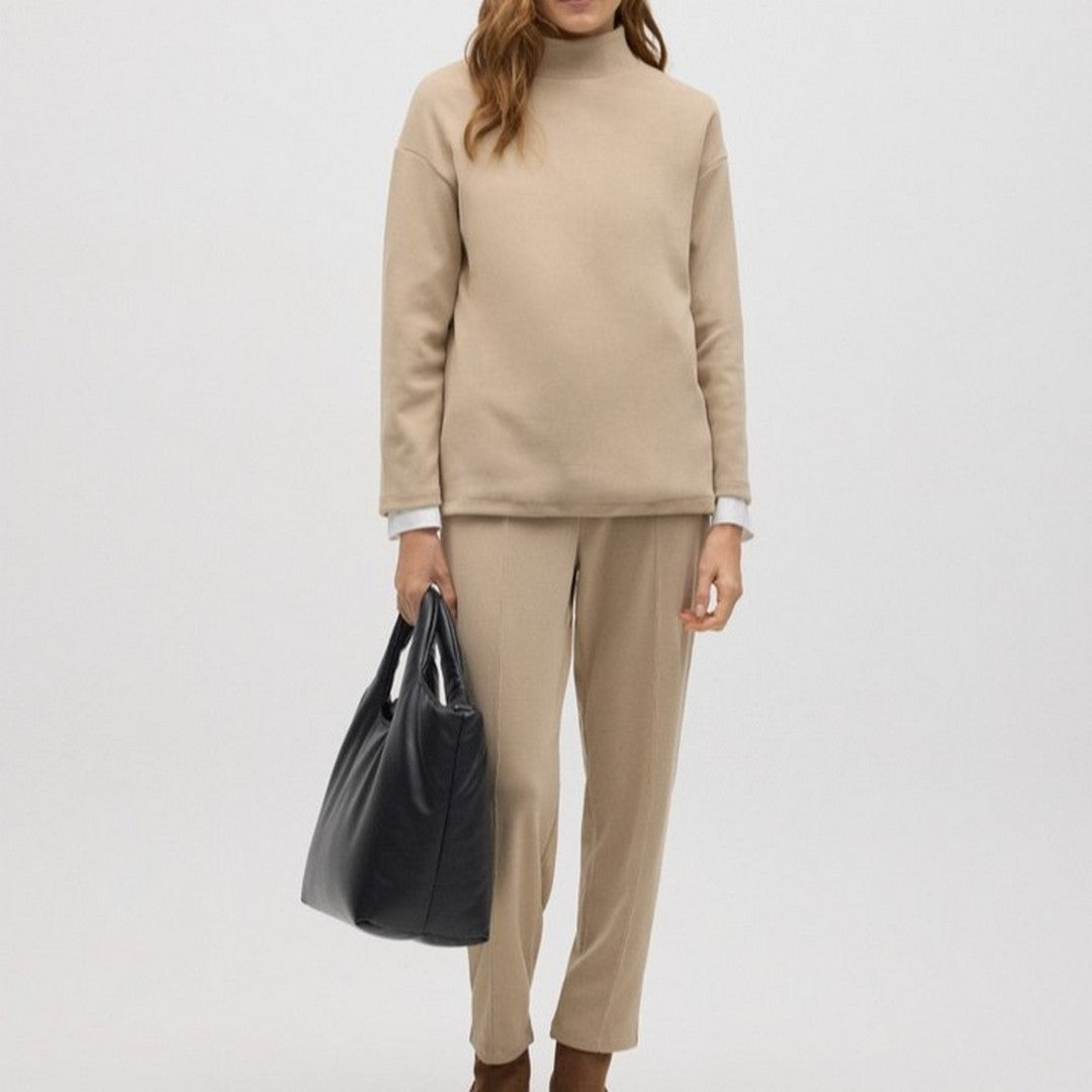 Ysabel Mora Donna Felpa Almond Effetto Velluto - 70682