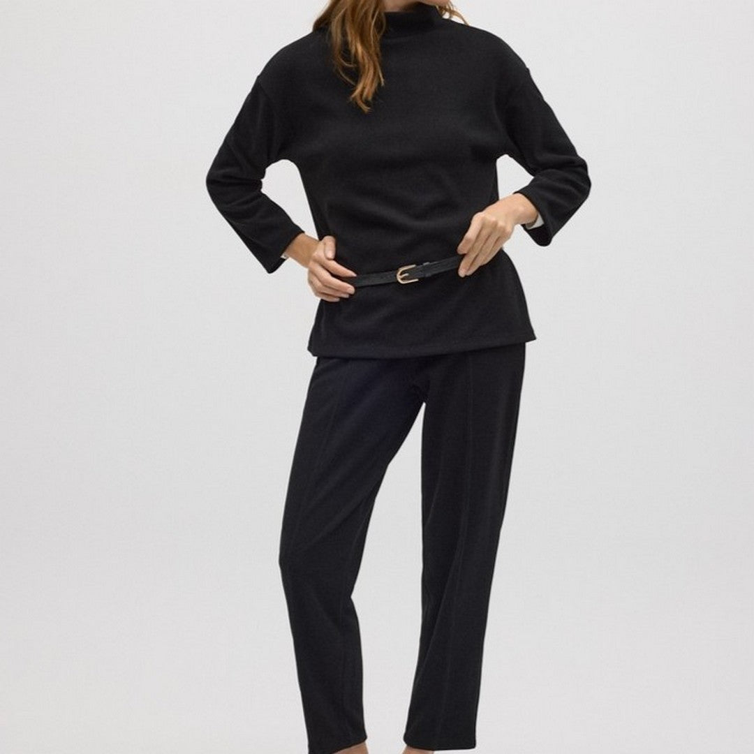 Ysabel Mora Donna Felpa Black Effetto Velluto - 70682