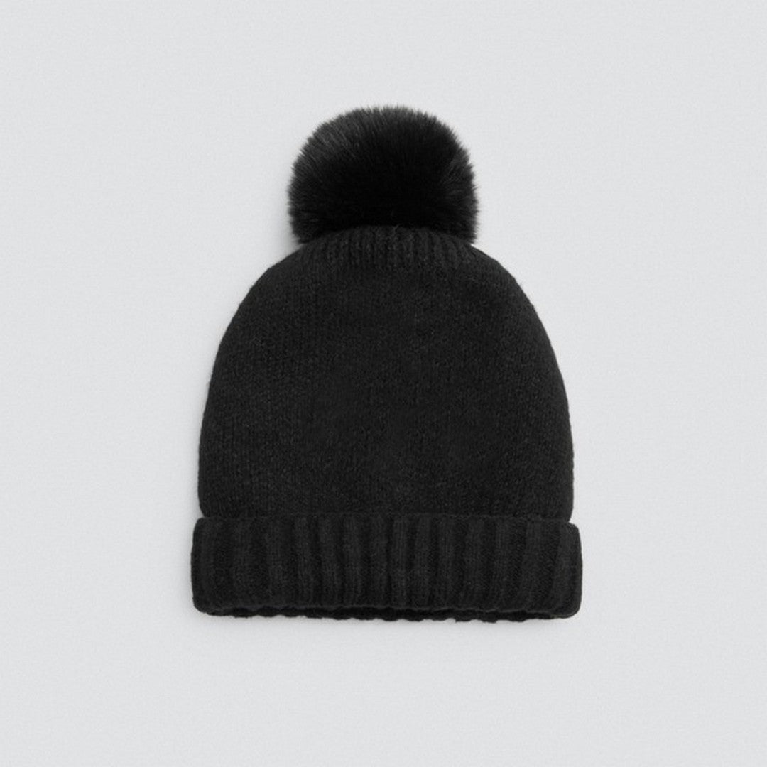 Ysabel Mora Donna Berretto PomPon Nero - 70688