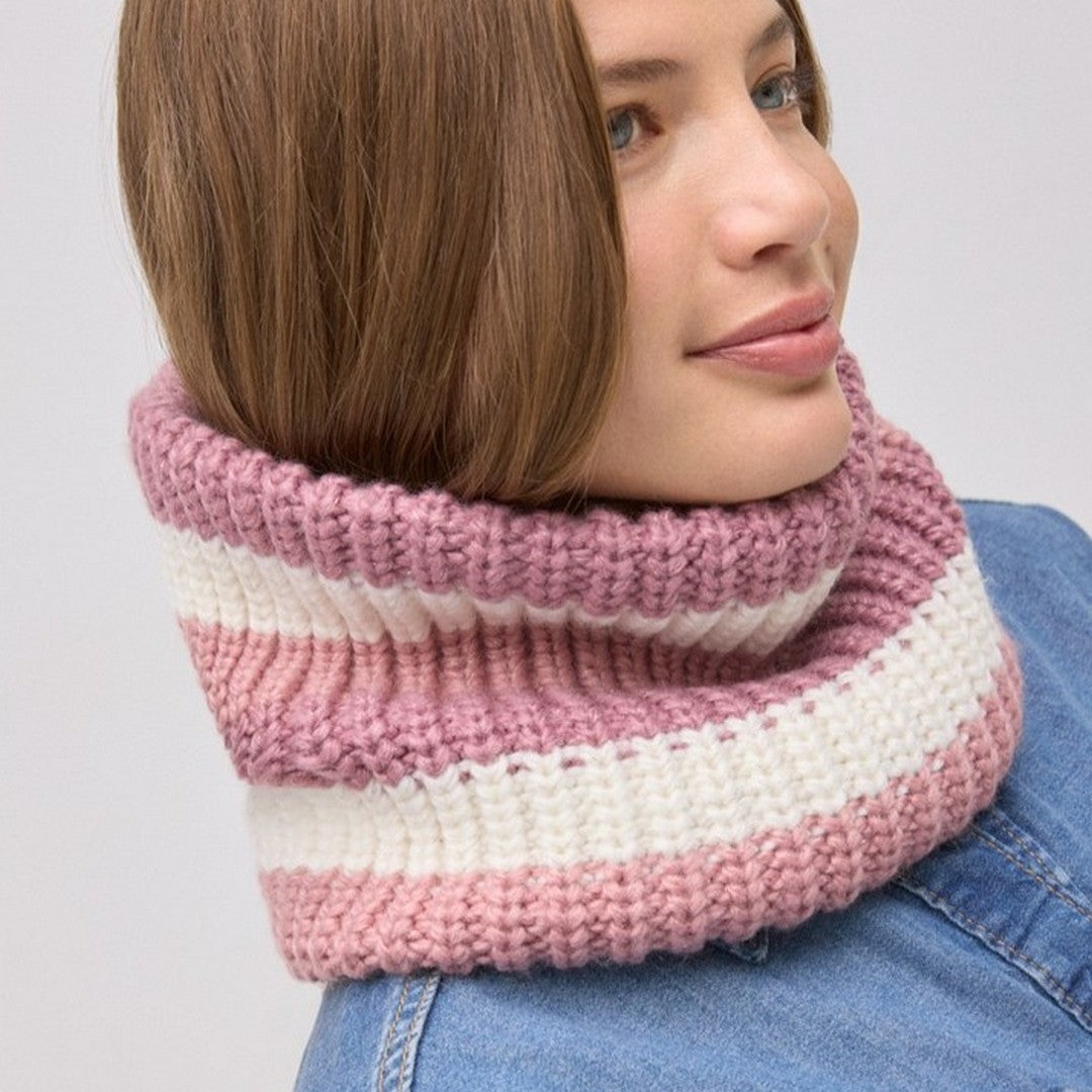 Ysabel Mora Donna Sciarpa ad Anello a Righe - 70694