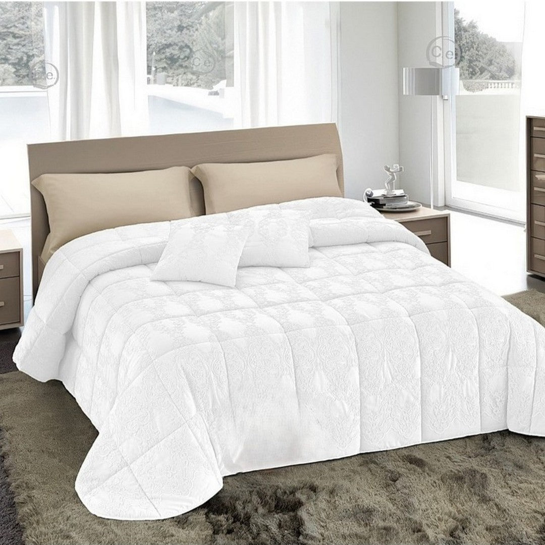 Laura Blasi Trapunta Matrimoniale Organza Ricamata con Cuscini Olimpia