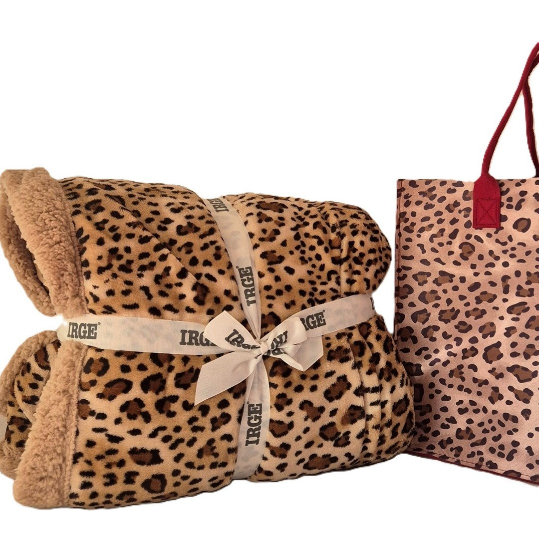 Irge Plaid Matrimoniale animalier 200x225 con Pelliccia Miranda