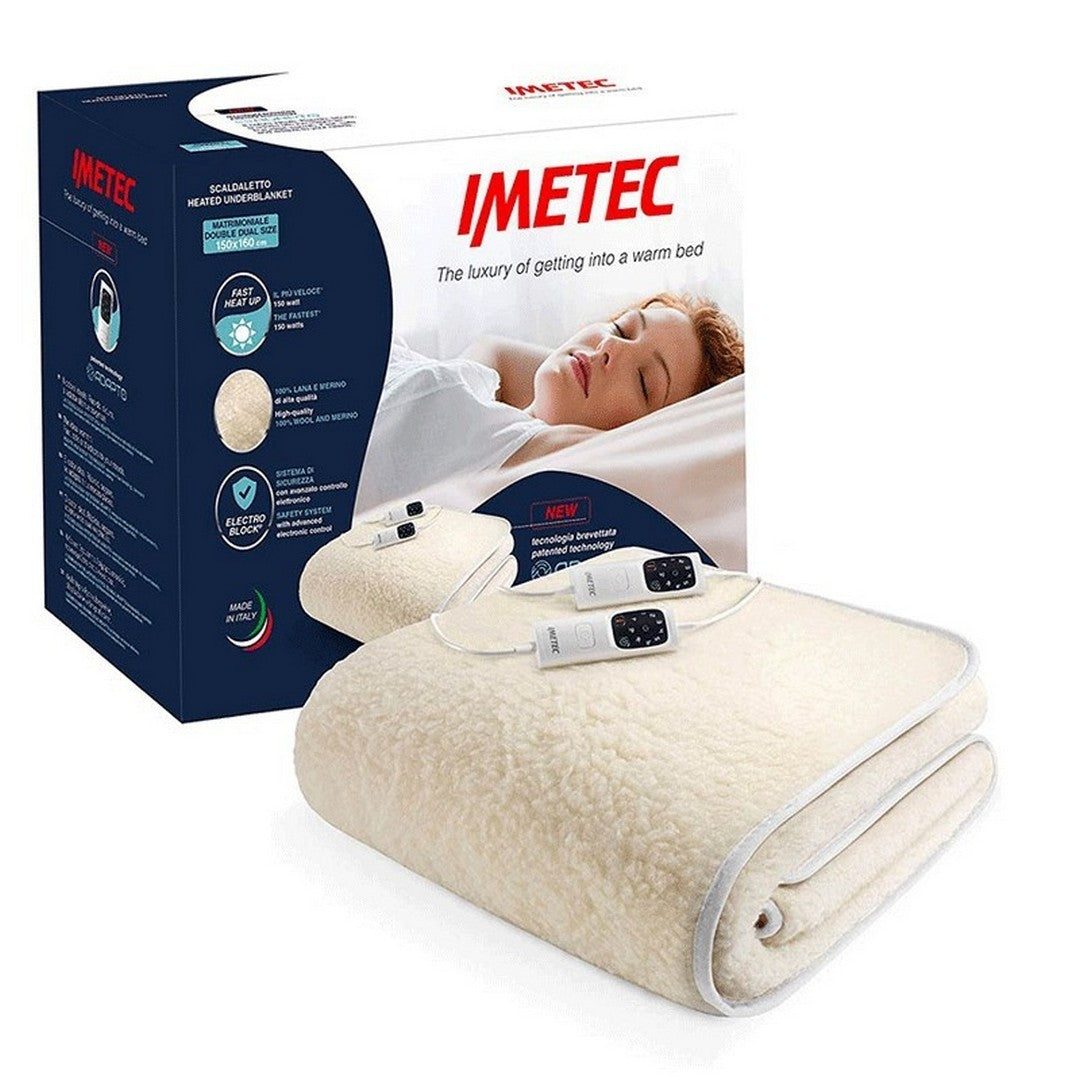 Imetec Scaldasonno Adapto Matrimoniale 100% Lana Merino150x160