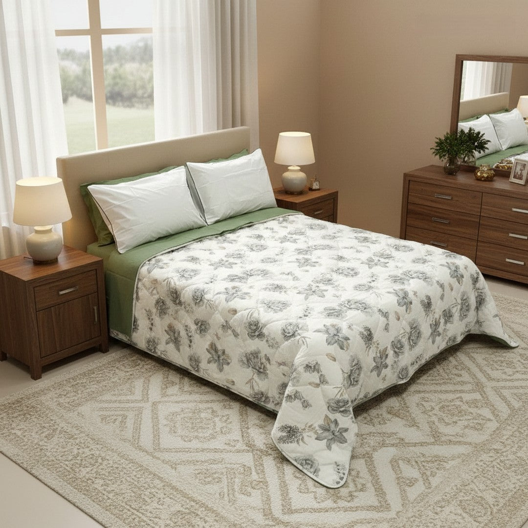 Botticelli Home Trapunta Matrimoniale in Cotone Stampato