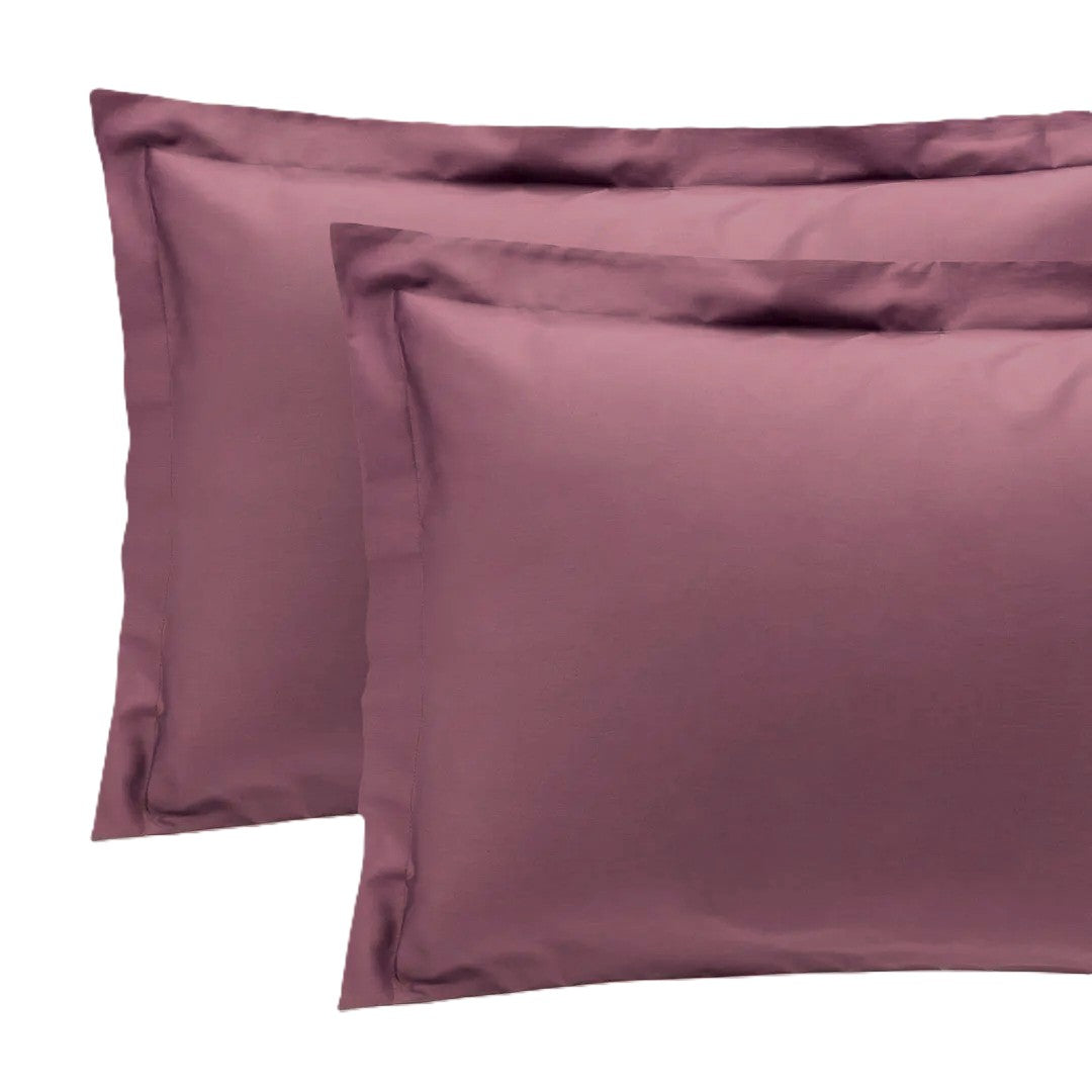 Reevèr Charme Coppia federe in raso di cotone Mosto