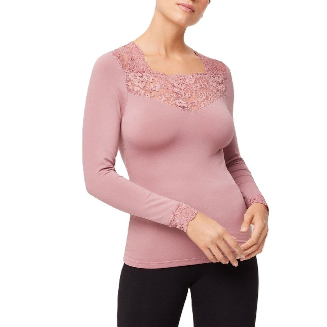 Ysabel Mora Maglia Termica Donna a Maniche Lunghe Con Pizzo