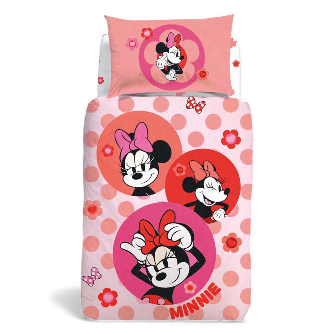 Caleffi Parure Copripiumino in cotone Stampa Minnie Letto Singolo