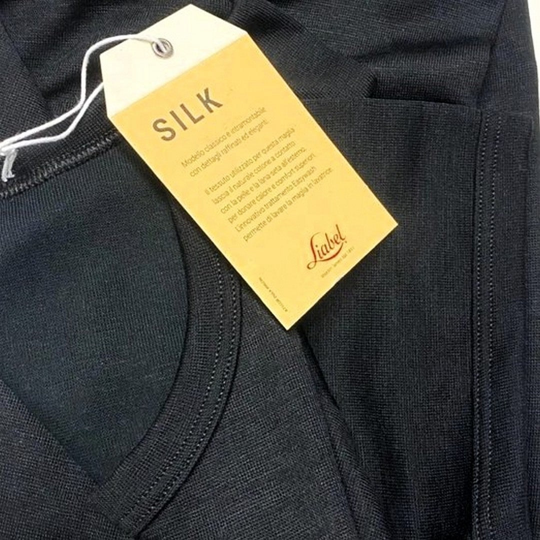 Liabel Maglia Uomo Girocollo Lana e Seta Mezza Manica Silk