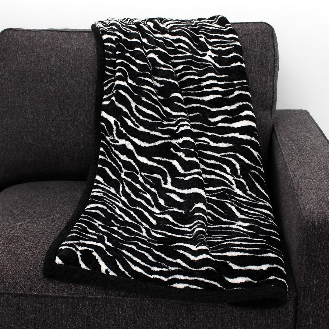 Linea Oro Plaid Jacquard Kenya Animalier con Retro Effetto Lana Morbido e Caldo