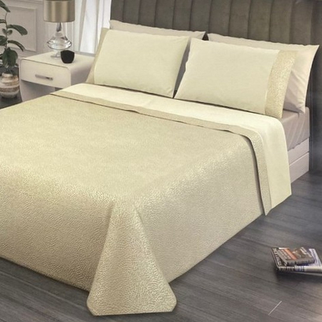 Carezze Set Lenzuola e Copriletto Matrimoniale Arabella Bianco