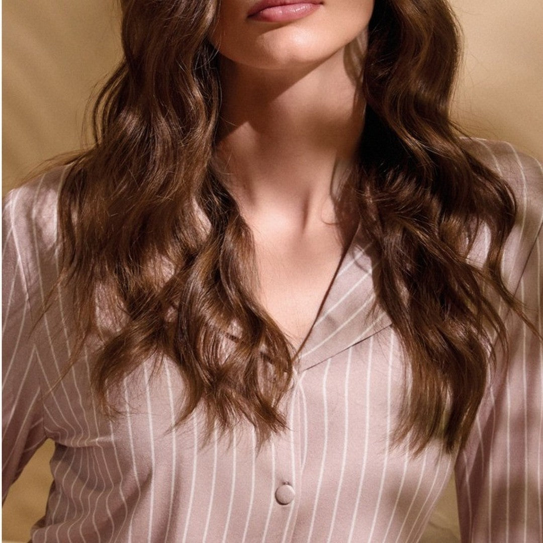 Lormar Pigiama donna in Viscosa Manica Lunga Pantalone Lungo Aperto