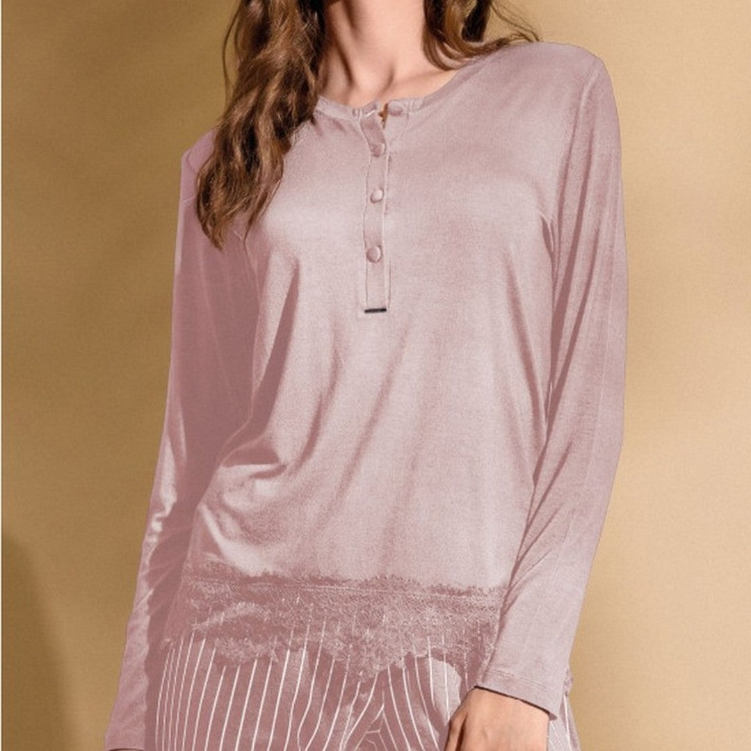Lormar Pigiama Donna in Viscosa Manica Lunga Pantalone Lungo