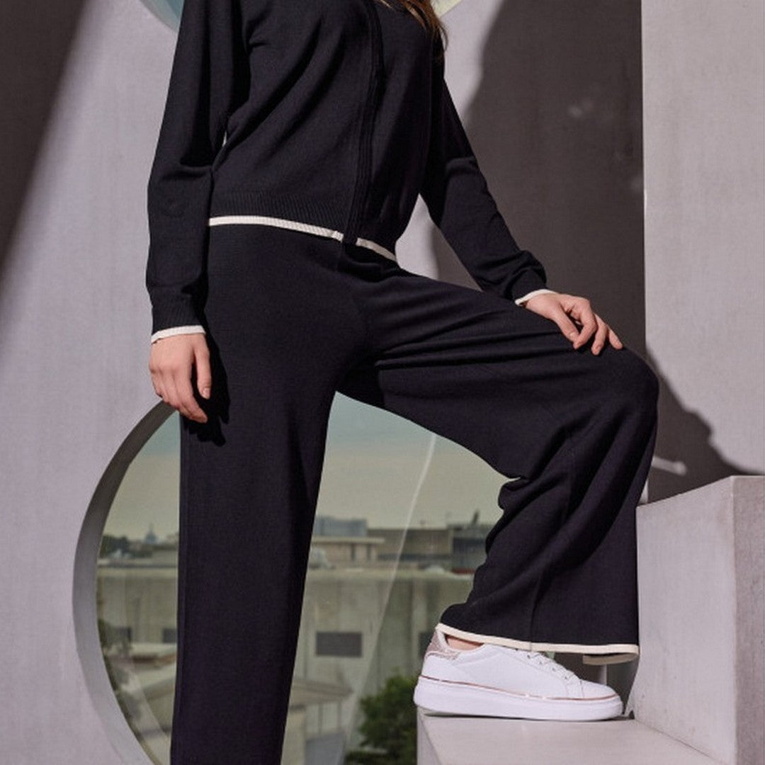Lormar Tuta Donna Full Zip e Pantalone Palazzo in Maglia