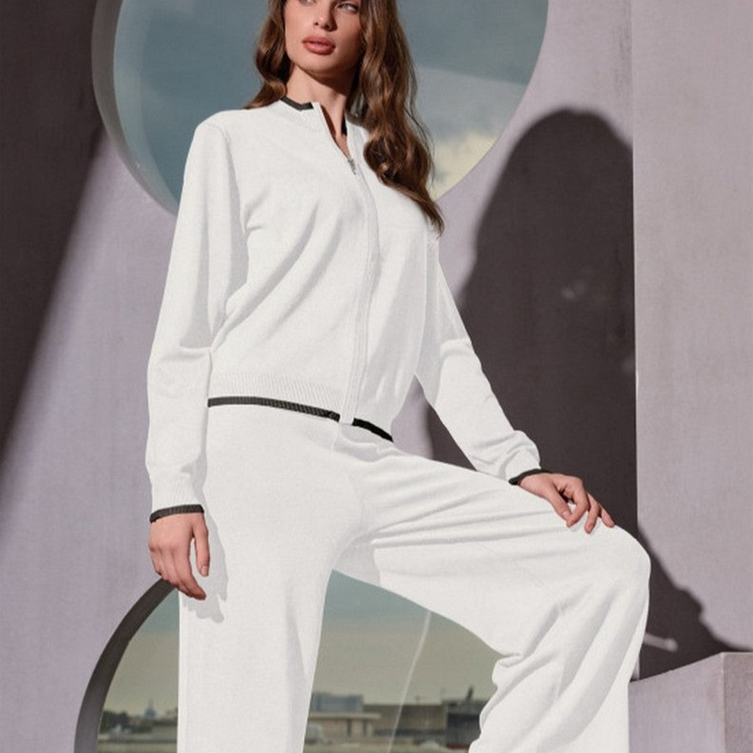 Lormar Tuta Donna Full Zip e Pantalone Palazzo in Maglia