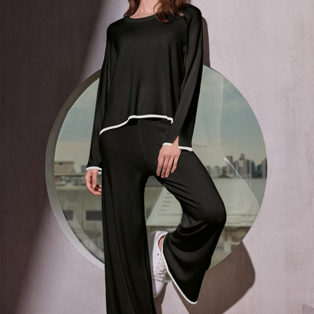 Lormar Tuta Donna Girocollo e Pantalone Palazzo in Maglia