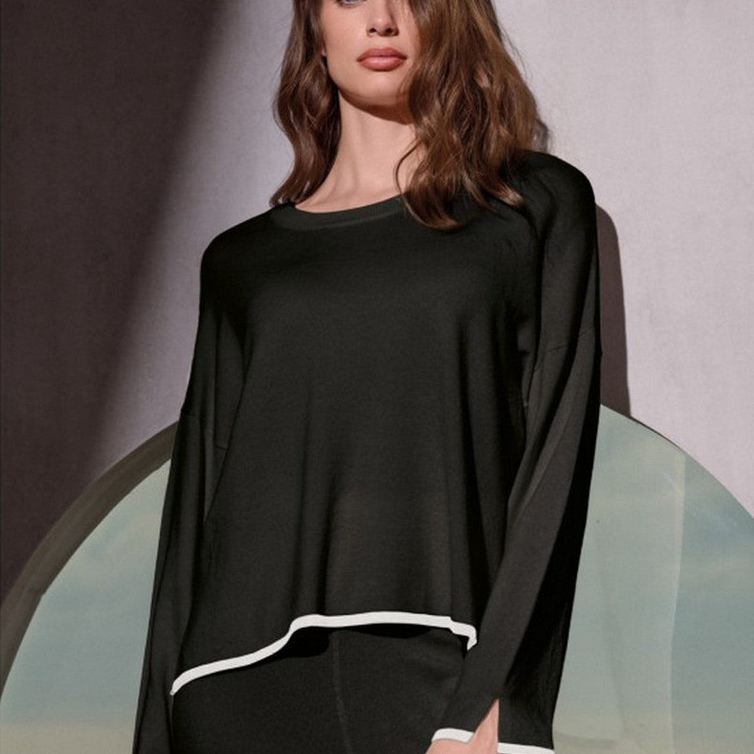 Lormar Tuta Donna Girocollo e Pantalone Palazzo in Maglia