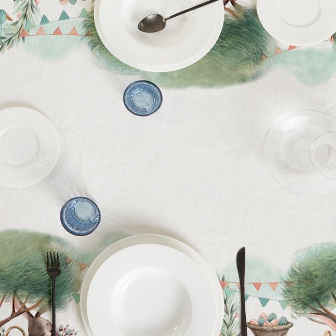 Antica Tessitura Italiana Tovaglia da Tavola in Cotone Conigli