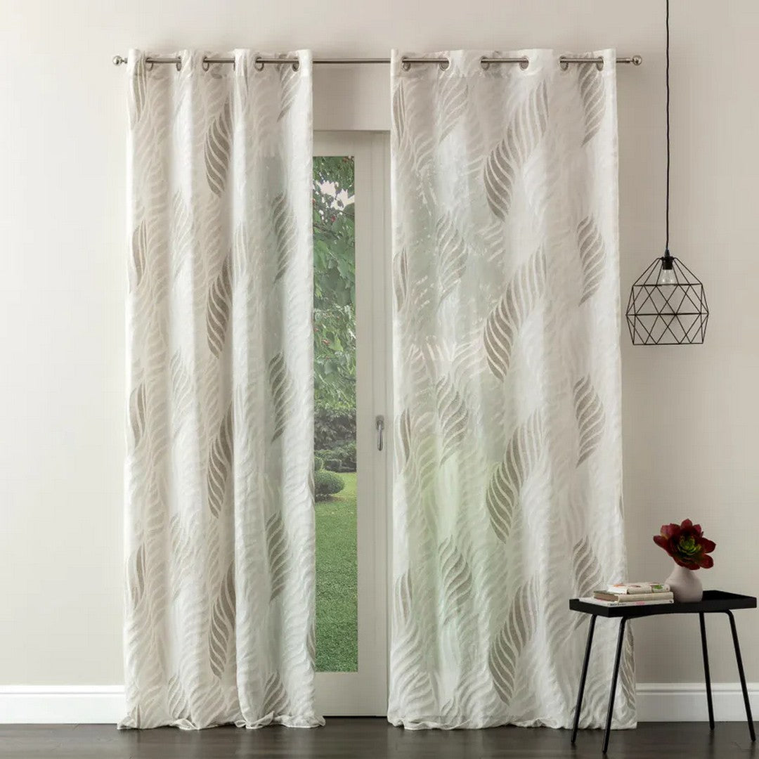 Linea Oro Tenda In Tessuto Jacquard Semitrasparente con Borchie