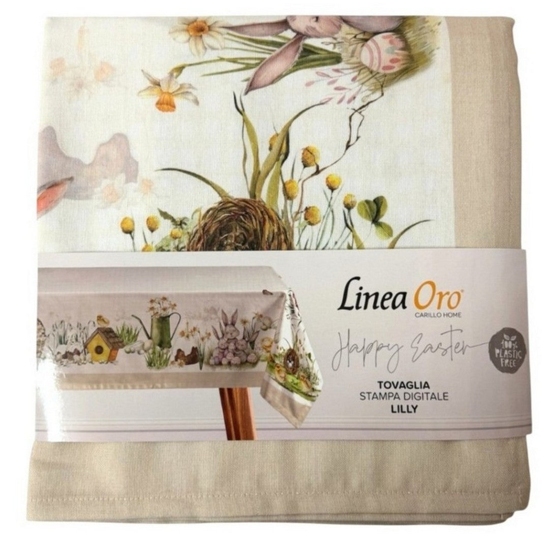 Linea Oro Tovaglia da Tavola Stampata in Cotone Lilly