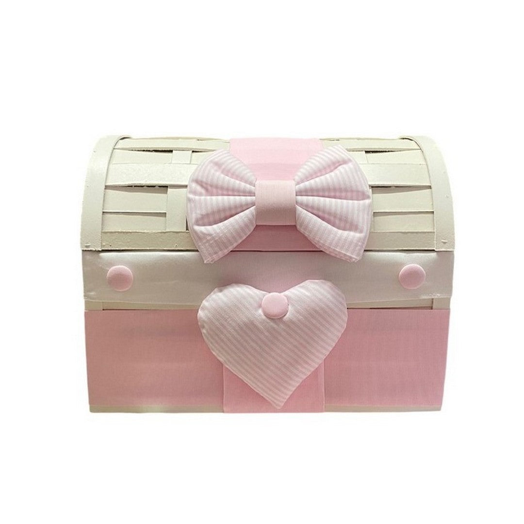 Bauletto Decorativo per Cameretta Cuore e Fiocco Rosa
